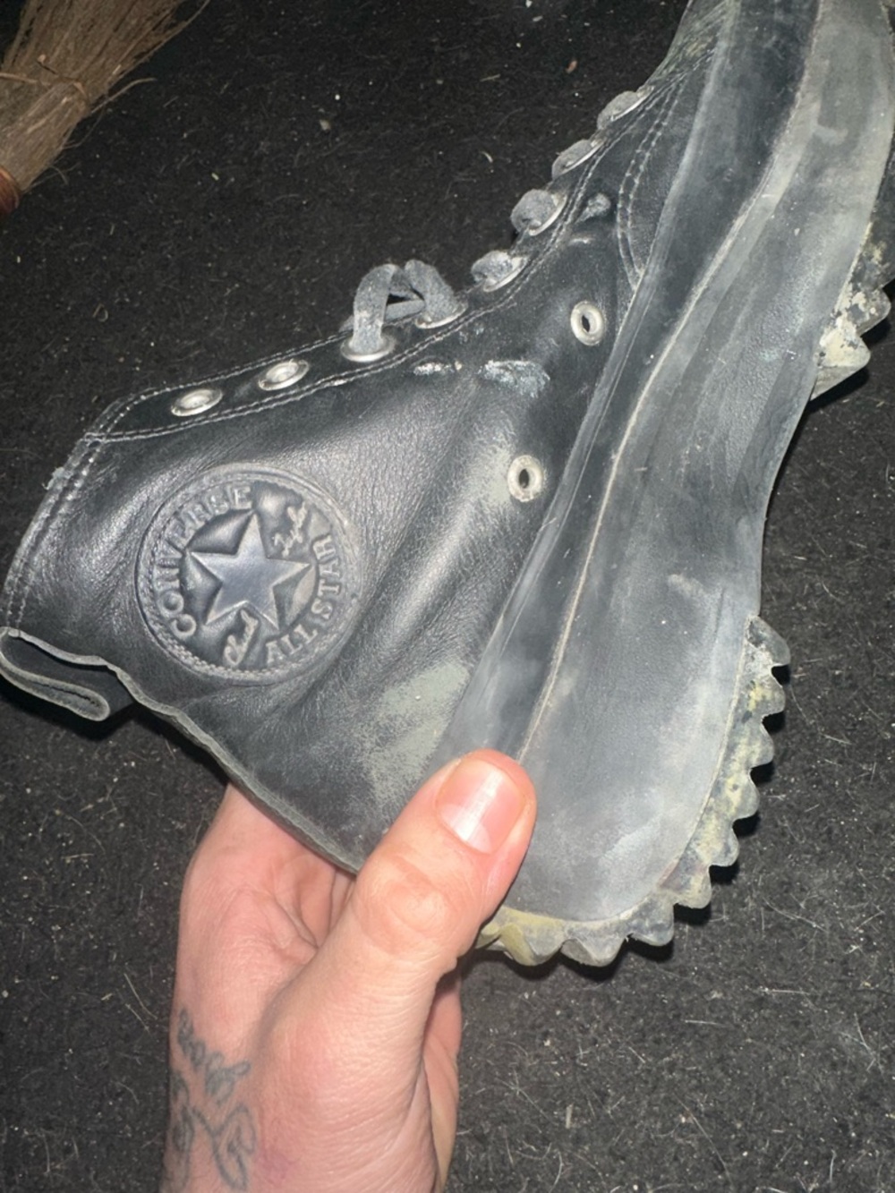 Converse Black Leather High-Top Boot Sneaker